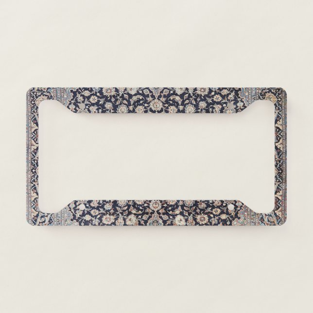 Meshed Persia Dusty Blue Dark Gray  License Plate Frame (Front)