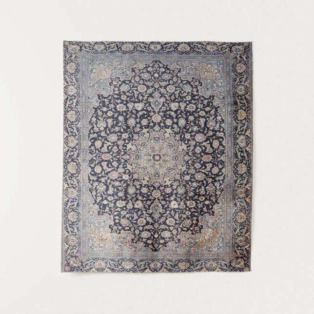 Meshed Persia Dusty Blue Dark Gray  Tapestry (Front)