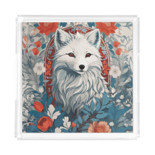 Mesmerizing Artic Fox Wildlife  Acrylic Tray