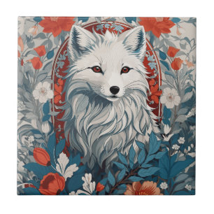 Mesmerizing Artic Fox Wildlife Ceramic Tile