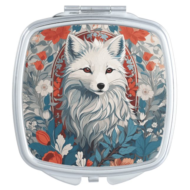 Mesmerizing Artic Fox Wildlife  Compact Mirror (Front)