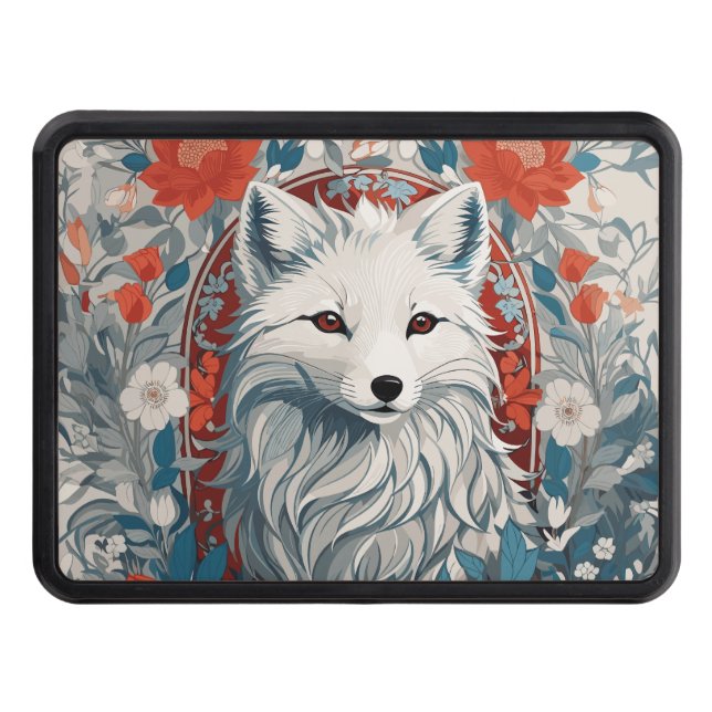 Mesmerizing Artic Fox Wildlife  Hitch Cover (Front)