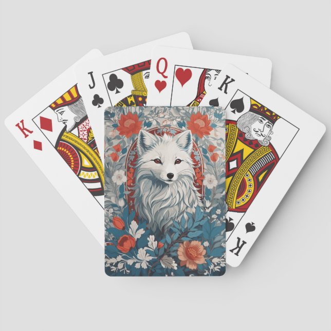Mesmerizing Artic Fox Wildlife  Poker Cards (Back)