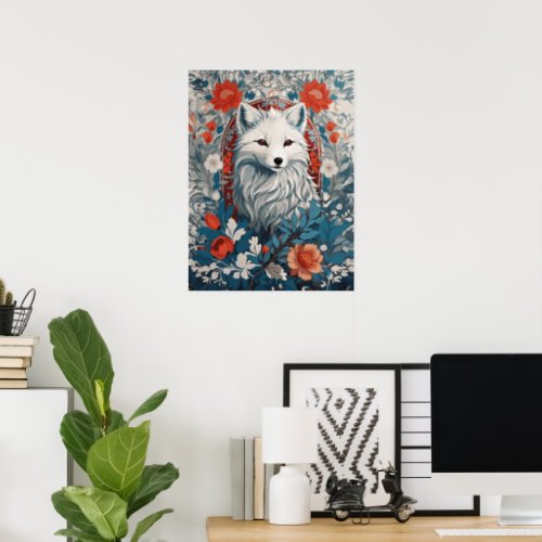 Mesmerizing Artic Fox Wildlife  Poster