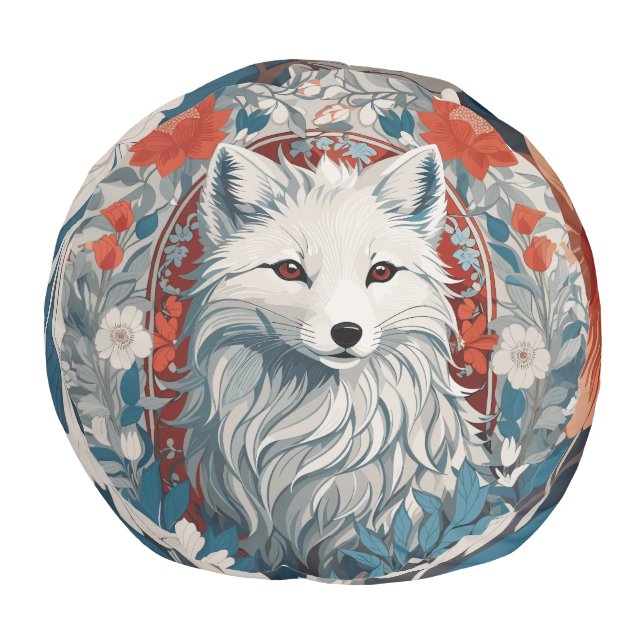 Mesmerizing Artic Fox Wildlife  Pouf (Bottom)