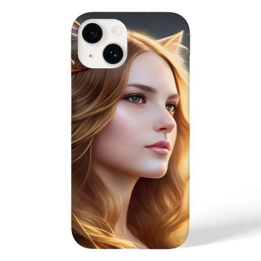 Mesmerizing catgirl with emerald eyes Case-Mate iPhone 14 case