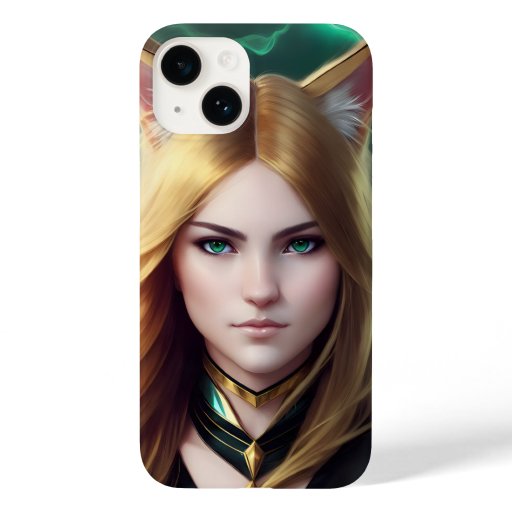 Mesmerizing catgirl with golden hair Case-Mate iPhone 14 case