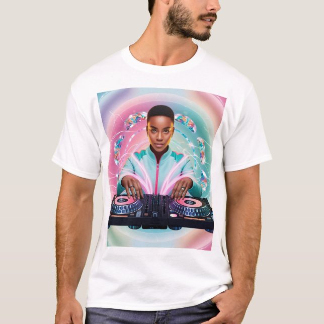 Mesmerizing DJ Kaleidoscope Design T-Shirt (Front)