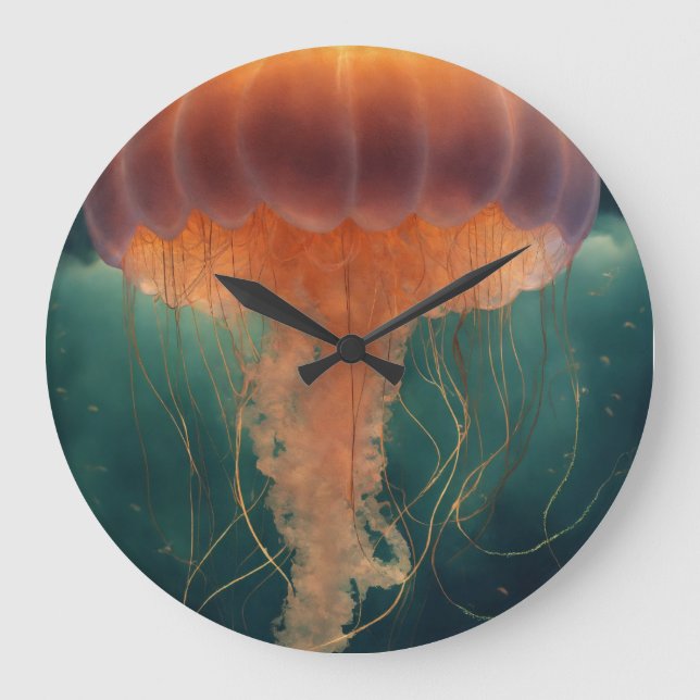 Mesmerizing Elegance:Jellyfish-Inspired Wall Watch Large Clock (Front)