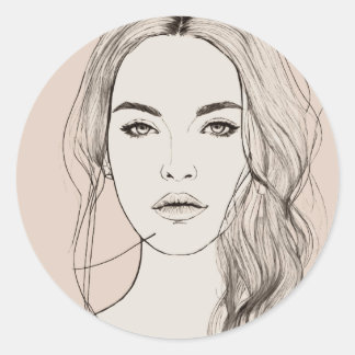 Mesmerizing Eyes, Beautiful Lips !! Classic Round Sticker