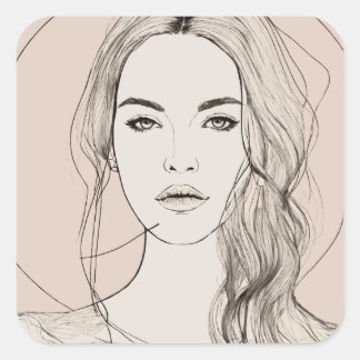 Mesmerizing Eyes, Beautiful Lips !! Square Sticker
