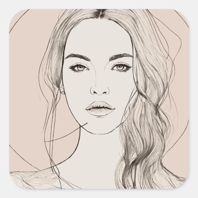 Mesmerizing Eyes, Beautiful Lips !! Square Sticker (Front)