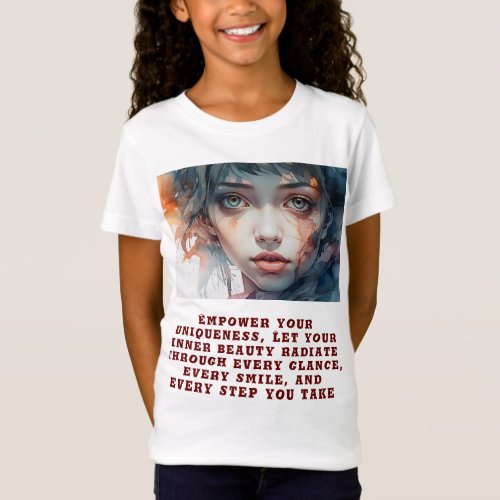 Mesmerizing Gaze Girls Face Print  T_Shirt