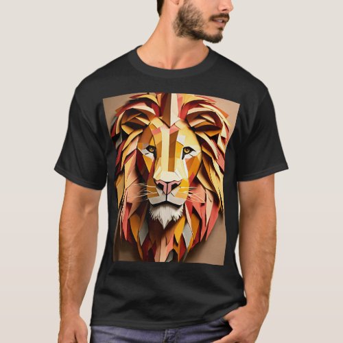 Mesmerizing Geometric Lion T_Shirt