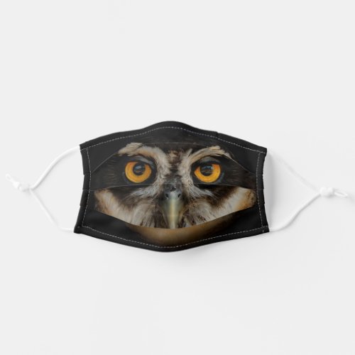 Mesmerizing Golden Eyes of a Spectacled Owl Adult Cloth Face Mask