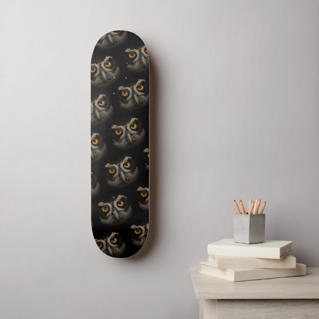 Mesmerizing Golden Eyes of a Spectacled Owl Skateboard (Wall Art)