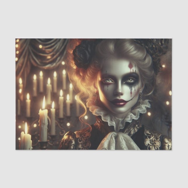 Mesmerizing Gothic Harlequin Decoupage  Tissue Paper (Front)