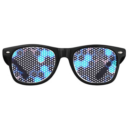 Mesmerizing Holographic Cyberpunk Hexagon Tiles Retro Sunglasses