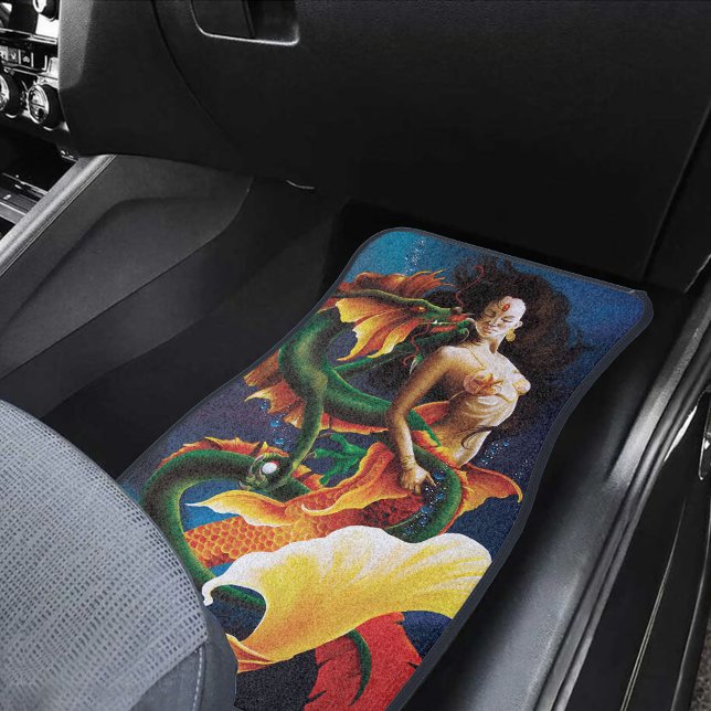 Mesmerizing Koi Mermaid Water Dragon Fantasy Car Floor Mat (Creator Uploaded)