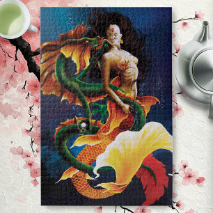 Mesmerizing Koi Mermaid Water Dragon Fantasy Jigsaw Puzzle