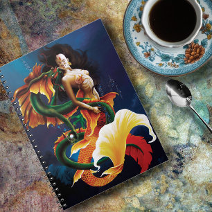 Mesmerizing Koi Mermaid Water Dragon Fantasy Notebook