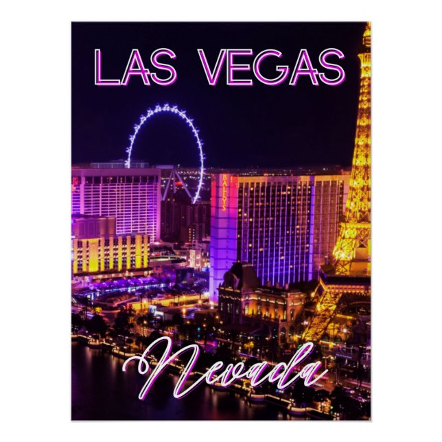Mesmerizing Las Vegas Nevada Sin City Skyline Poster (Front)