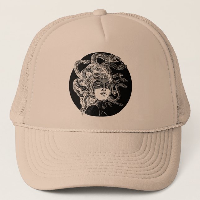 Mesmerizing Medusa Art Trucker Hat (Front)