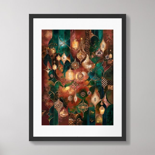 Mesmerizing Moroccan Night Bohemian Abstract Framed Art (Framed Front)