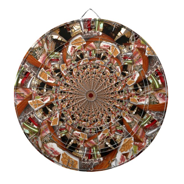 Mesmerizing Mosaic of Sushi Brown Colors Dart Board (Front)