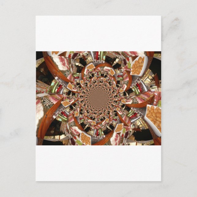 Mesmerizing Mosaic of Sushi Brown Colors Postcard (Front)