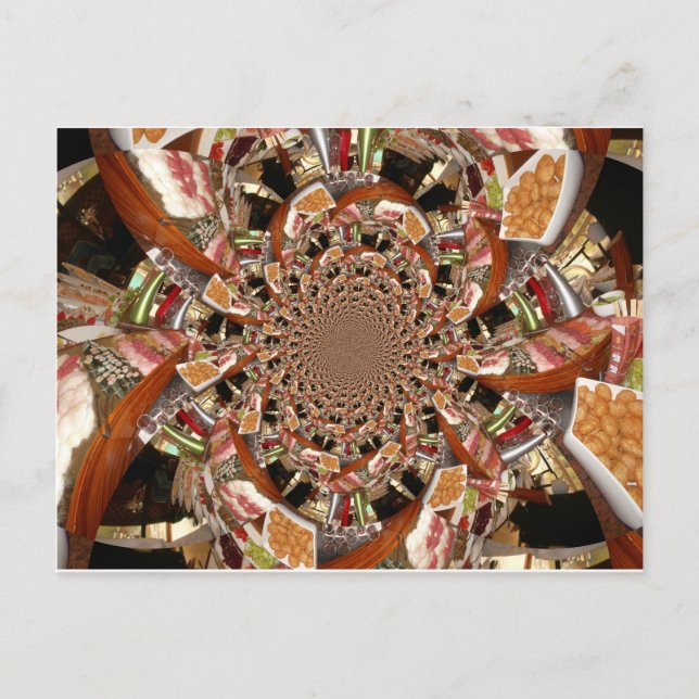 Mesmerizing Mosaic of Sushi Brown Colors Postcard (Front)