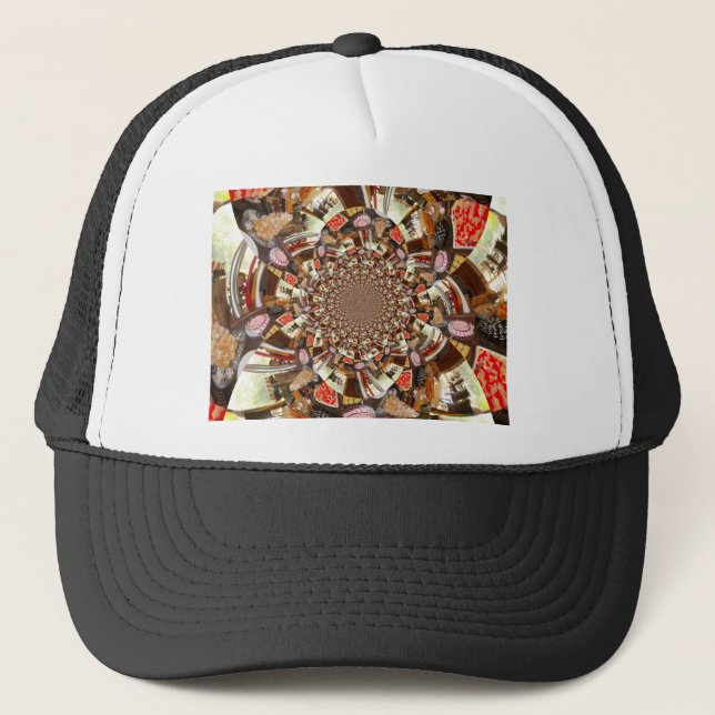 Mesmerizing Mosaic of Sushi Brown Colors Trucker Hat (Front)