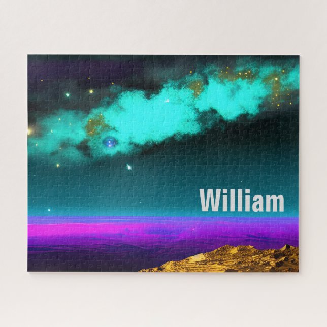 Mesmerizing Neon Cosmic Dreamscape Landscape Jigsaw Puzzle (Horizontal)