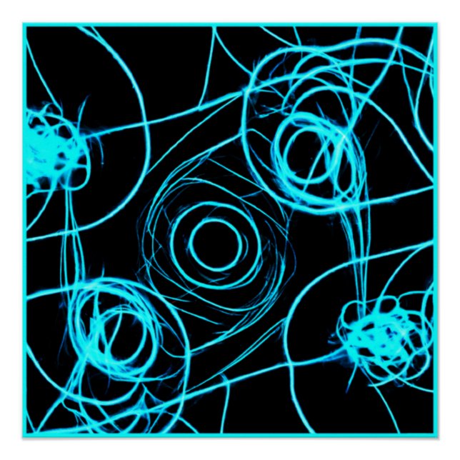 Mesmerizing Neon Patterns Art Poster (Front)