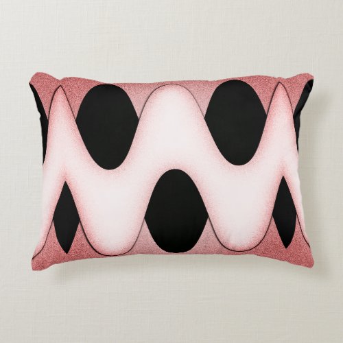 Mesmerizing Oriental Pink Waves Accent Pillow