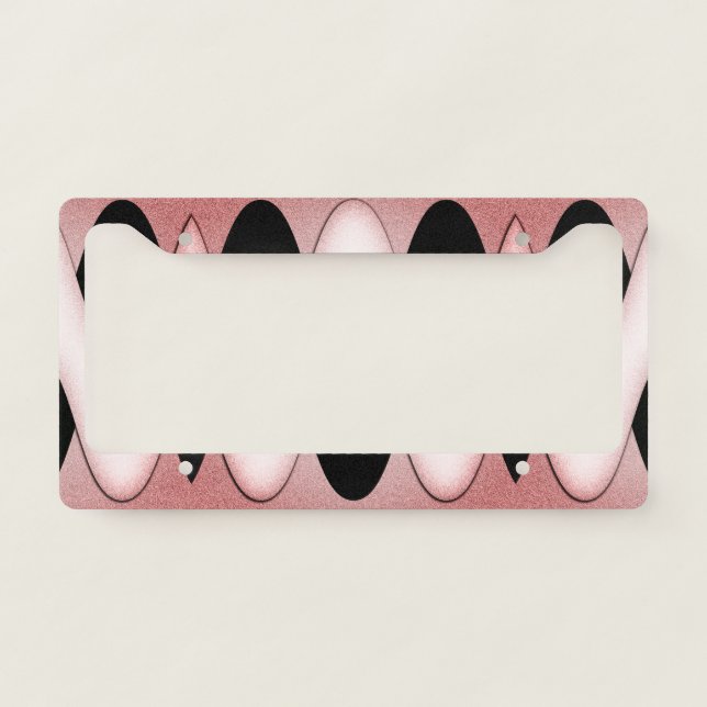 Mesmerizing Oriental Pink Waves License Plate Frame (Front)