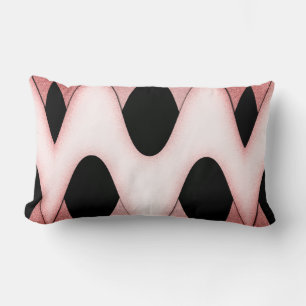 Mesmerizing Oriental Pink Waves Lumbar Pillow