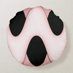 Mesmerizing Oriental Pink Waves Round Pillow