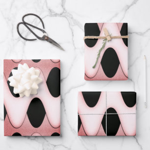 Mesmerizing Oriental Pink Waves Wrapping Paper Sheets