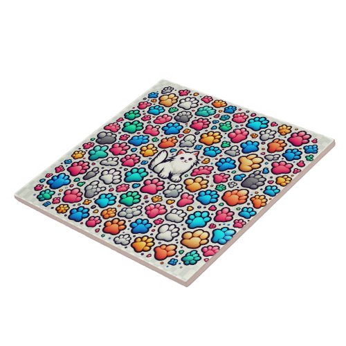 mesmerizing pattern different colored canine dog ceramic tile