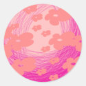 mesmerizing pink flower classic round sticker