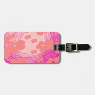 mesmerizing pink flower luggage tag