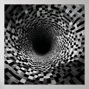 Mesmerizing Spiraling Optical Illusion Tunnel Poster