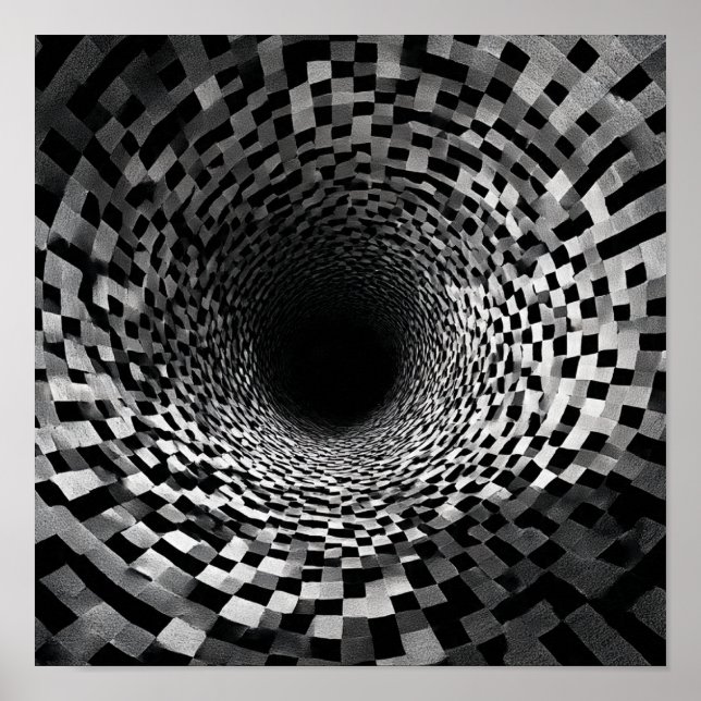 Mesmerizing Spiraling Optical Illusion Tunnel Poster (Front)