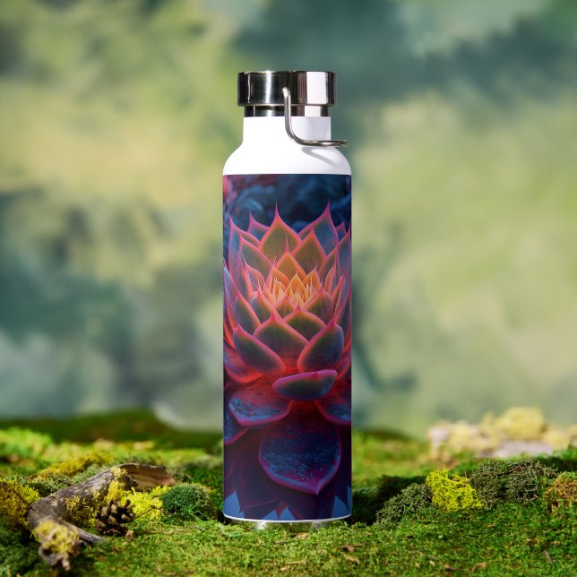 Mesmerizing Succulent in Soft Evening Light Water Bottle (Outdoor)