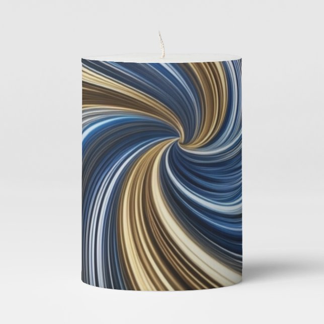 Mesmerizing Swirl Pillar Candle (Front)