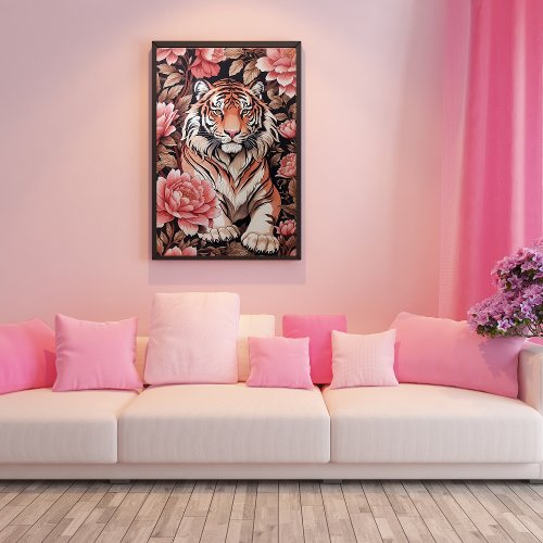 Mesmerizing Tiger Pink Flowers Poster