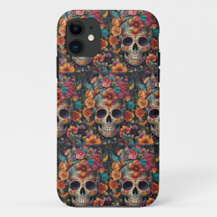Mesmerizing Tradition: Vibrant Sugar Skull iPhone 11 Case