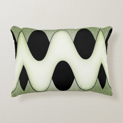 Mesmerizing Waves Create Modern Design Green Accent Pillow