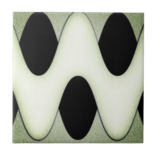 Mesmerizing Waves Create Modern Design Green Ceramic Tile